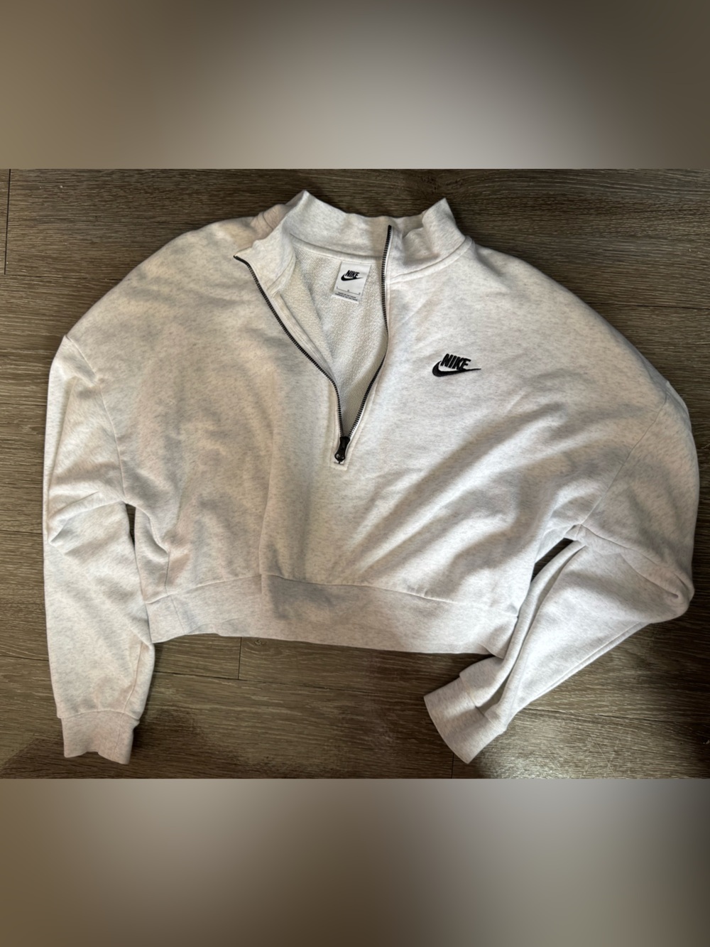 Nike Light Gray Fleece Zip-Front